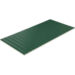 Forest Green - 12x24 Luminique Natural Solid-Color Glossy 3D-Geometric Fluted Ceramic Tile