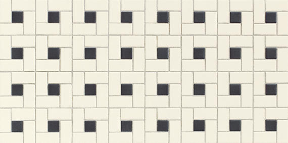 12x24 Keystones Dotted Pinwheel Mosaic Mixed-Color Matte Smooth Porcelain Tile