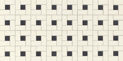 12x24 Keystones Dotted Pinwheel Mosaic Mixed-Color Matte Smooth Porcelain Tile