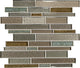 12x14 Crystal Shores Random Pattern Linear Mosaic Mixed-Color Glossy Smooth Glass Tile