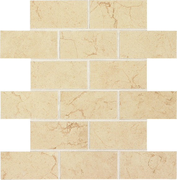 12x12 Florentine Subway Pattern Mosaic Marble-Look Matte Smooth Porcelain Tile