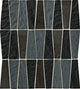 11x12 Regal Pendant Trapezoid Mosaic Mixed-Material Look Glossy Smooth Quartzite Tile