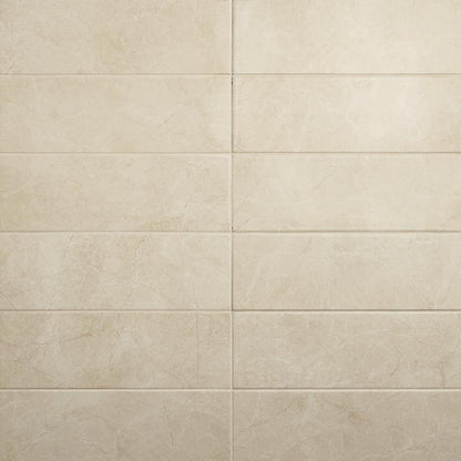 6x18 Platinum Natural Marble-Look Glossy Smooth Porcelain Tile