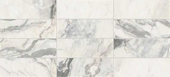 4x12 Gamma Intense Veining Natural Marble-Look Honed Smooth Stone Tile