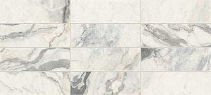 4x12 Gamma Intense Veining Natural Marble-Look Honed Smooth Stone Tile