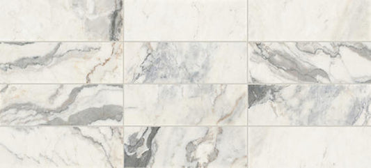 4x12 Gamma Intense Veining Natural Marble-Look Honed Smooth Stone Tile