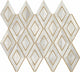 12x10 Lavaliere Diamond Framed Border Mosaic Mixed-Color Polished Natural Marble Tile
