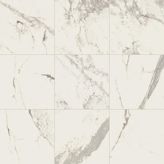 White Marble - 24x24 Marble Attache Natural Marble-Look Matte Smooth Porcelain Tile
