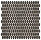 12x12 Statuette Oval Mosaic Marble-Look Matte Smooth Glass Tile