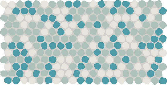 12x22 Keystones Organic Penny Round Dotted Mosaic Mixed-Color Matte Smooth Porcelain Tile