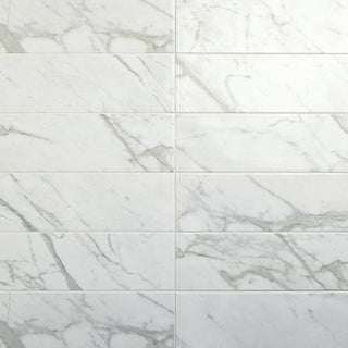 6x18 Platinum Natural Marble-Look Glossy Smooth Porcelain Tile