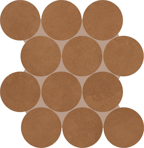 13x13 Indoterra Circle Honeycomb Mosaic Concrete-Look Matte Smooth Porcelain Tile