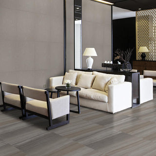 Beige Drift - 24x24 Marble Attache Natural Marble-Look Polished Smooth Porcelain Tile