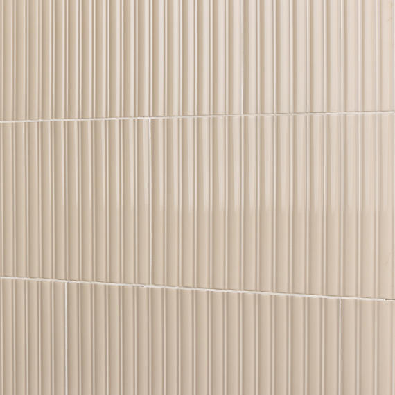 12x24 Luminique Natural Solid-Color Glossy 3D-Geometric Fluted Ceramic Tile