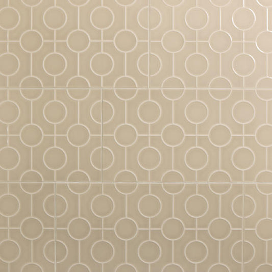 12x24 Luminique 3D-Geometric Linear-Circular Natural Solid-Color Glossy Smooth Ceramic Tile