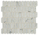12x12 Statuette Picket Mosaic Marble-Look Matte Smooth Glass Tile