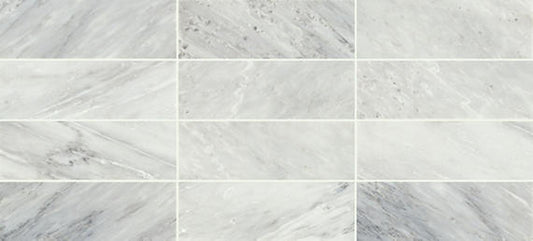 4x12 Gamma Intense Veining Natural Marble-Look Honed Smooth Stone Tile