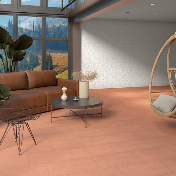 12x24 Keystones Straight Joint Mosaic Solid-Color Abrasive Smooth Porcelain Tile