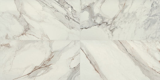 12x24 Famed Natural Marble-Look Polished Smooth Porcelain Tile