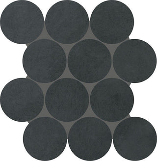 13x13 Indoterra Circle Honeycomb Mosaic Concrete-Look Matte Smooth Porcelain Tile