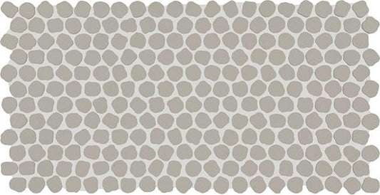 12x22 Keystones Organic Penny Round Mosaic Solid-Color Matte Smooth Porcelain Tile