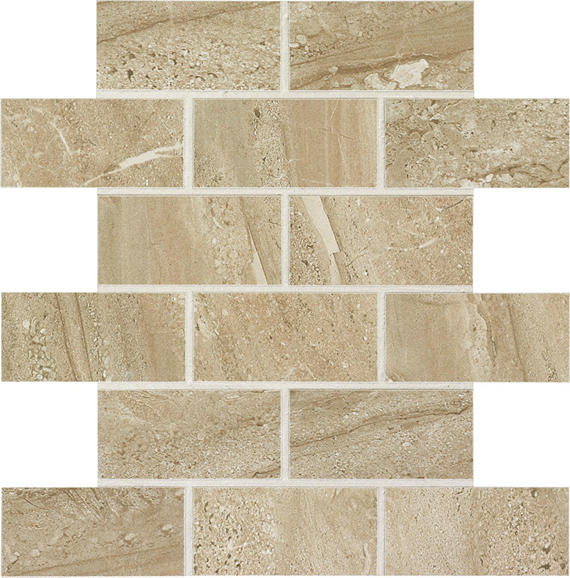 12x12 Florentine Subway Pattern Mosaic Marble-Look Matte Smooth Porcelain Tile