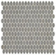 12x12 Statuette Oval Mosaic Marble-Look Matte Smooth Glass Tile
