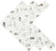 14x15 Eclessia Marble Herringbone Mosaic Marble-Look Polished Smooth Marble Tile