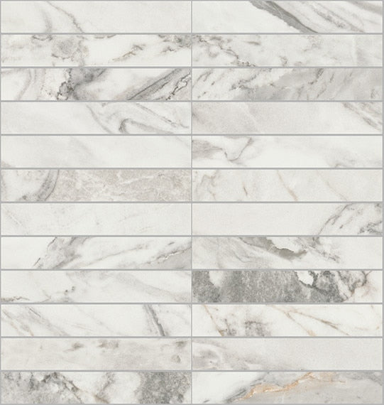 12x10 Divinium Straight Joint Mosaic Marble-Look Matte Smooth Porcelain Tile