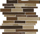 12x14 Crystal Shores Random Pattern Linear Mosaic Mixed-Color Glossy Smooth Glass Tile