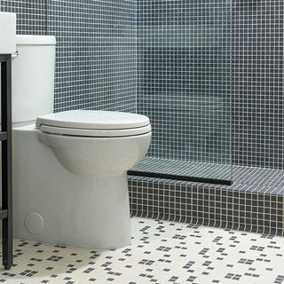 Jet Black - 12x24 Keystones  Mosaic Solid-Color Matte Smooth Porcelain Tile