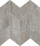 10x12 Famed Chevron Mosaic Marble-Look Polished Smooth Porcelain Tile