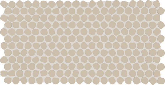12x22 Keystones Organic Penny Round Mosaic Solid-Color Matte Smooth Porcelain Tile