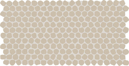 12x22 Keystones Organic Penny Round Mosaic Solid-Color Matte Smooth Porcelain Tile