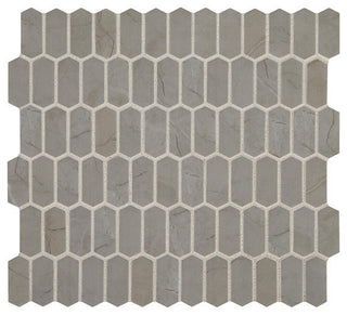 12x12 Statuette Picket Mosaic Marble-Look Matte Smooth Glass Tile