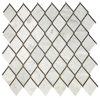 14x14 Lavaliere Diamond Chain Lattice Mosaic Mixed-Color Polished Natural Marble Tile