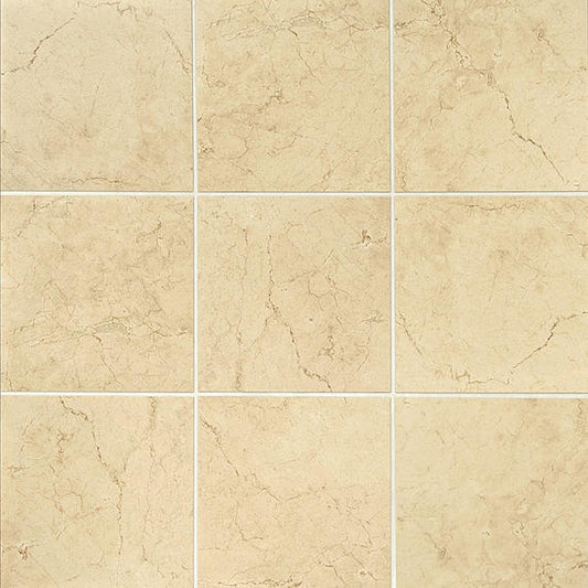 Marble White - 12x12 Florentine Natural Marble-Look Matte Smooth Porcelain Tile