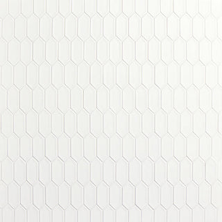 12x11 Luminique Picket Framed Mosaic Solid-Color Glossy Embossed Ceramic Tile
