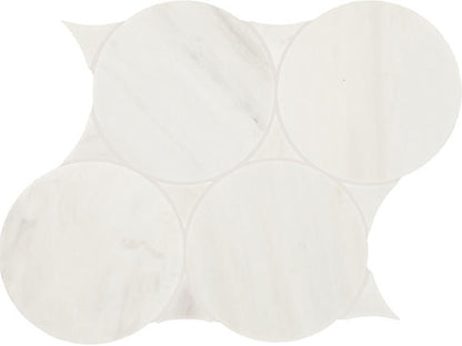 11x13 Eclessia Marble Circle Mosaic Natural-Look Polished Smooth Marble Tile
