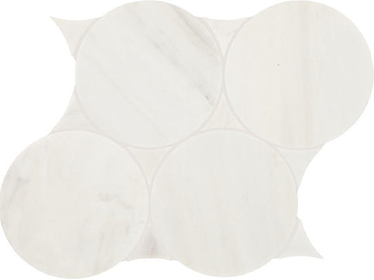 11x13 Eclessia Marble Circle Mosaic Natural-Look Polished Smooth Marble Tile