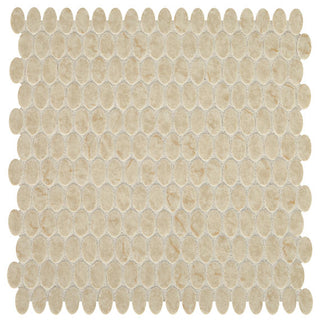 12x12 Statuette Oval Mosaic Marble-Look Matte Smooth Glass Tile