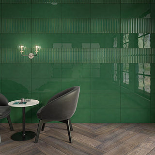 Forest Green - 12x24 Luminique Handcrafted Solid-Color Glossy Smooth Ceramic Tile