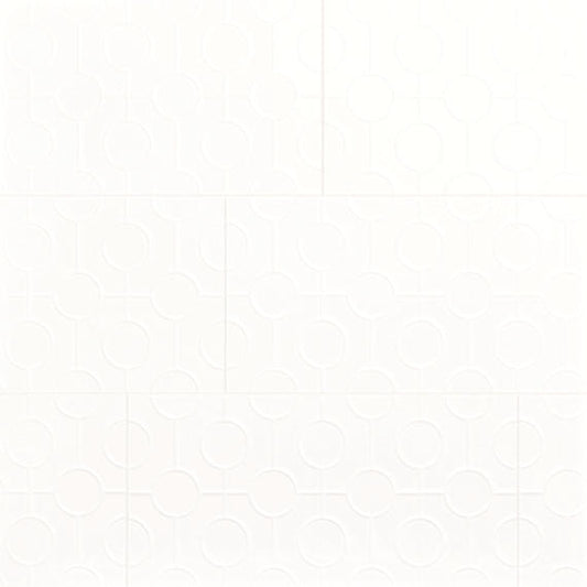 12x24 Luminique 3D-Geometric Linear-Circular Natural Solid-Color Glossy Smooth Ceramic Tile