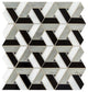 13x15 Vivify Trapezoid Mosaic Mixed-Color Glossy Smooth Glass Tile