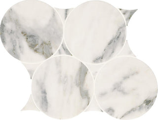11x13 Eclessia Marble Circle Mosaic Natural-Look Polished Smooth Marble Tile