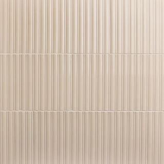 12x24 Luminique Natural Solid-Color Glossy 3D-Geometric Fluted Ceramic Tile