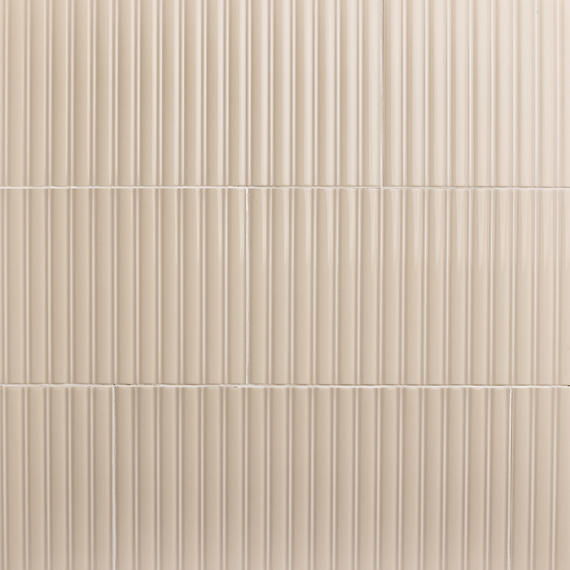 12x24 Luminique Natural Solid-Color Glossy 3D-Geometric Fluted Ceramic Tile