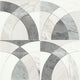 12x12 Eclessia Marble Ellipse Oval Arches Mosaic Mixed-Color Polished Smooth Marble Tile