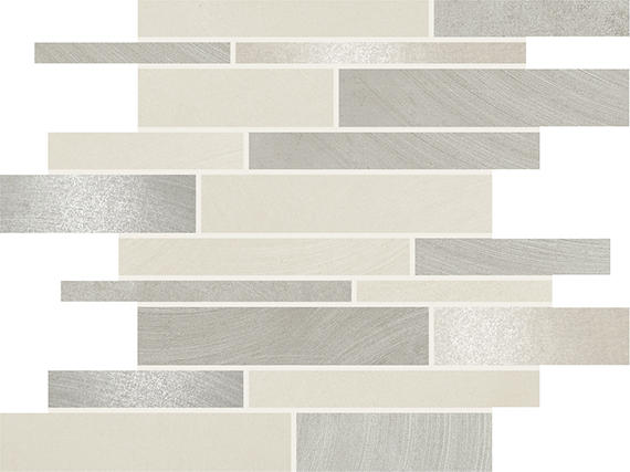 12x12 Ironcraft Random Pattern Linear Mosaic Mixed-Material Matte Smooth Porcelain Tile