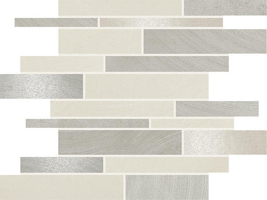12x12 Ironcraft Random Pattern Linear Mosaic Mixed-Material Matte Smooth Porcelain Tile